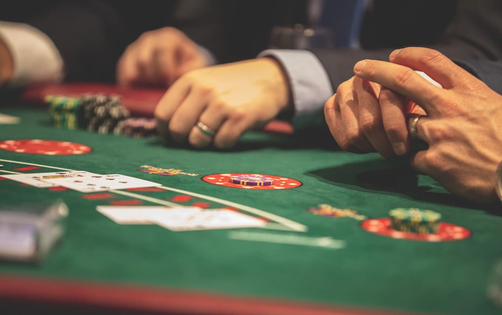 Players on a blackjack table