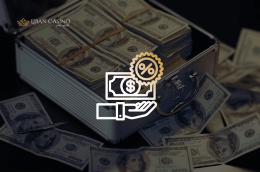 Bonus money icon with a case full of dollars in the background.